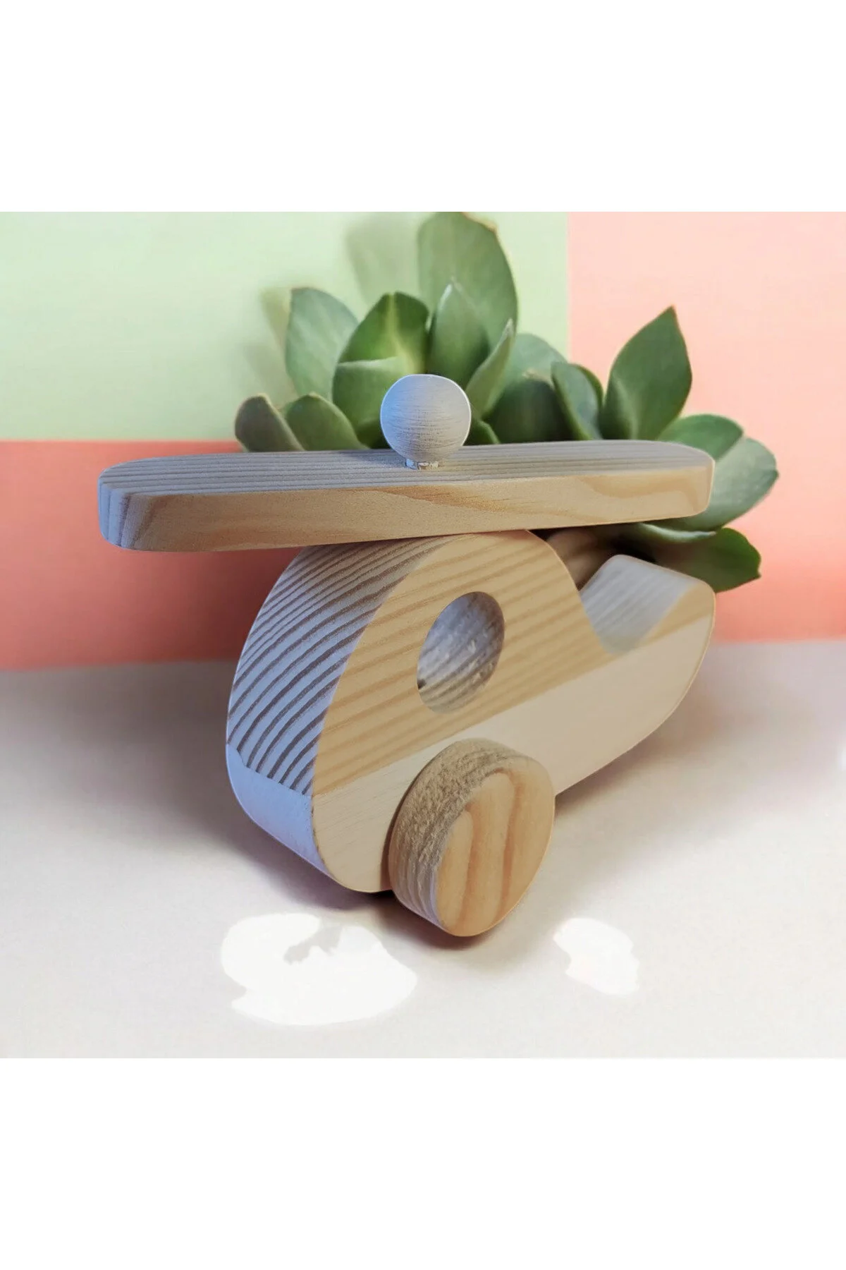 Ahşap Cutie El Yapımı Oyuncak Helicopter